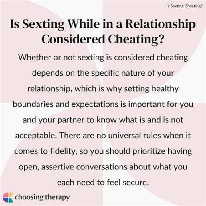 Is sexting considered infidelity?