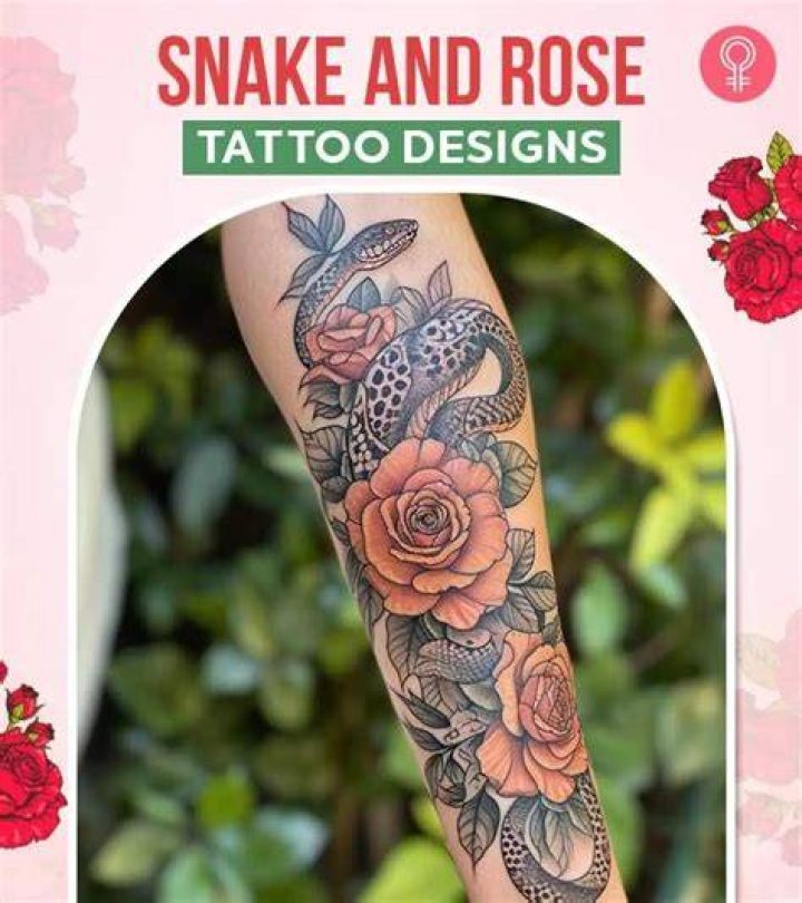 What does a rose with a snake tattoo mean?